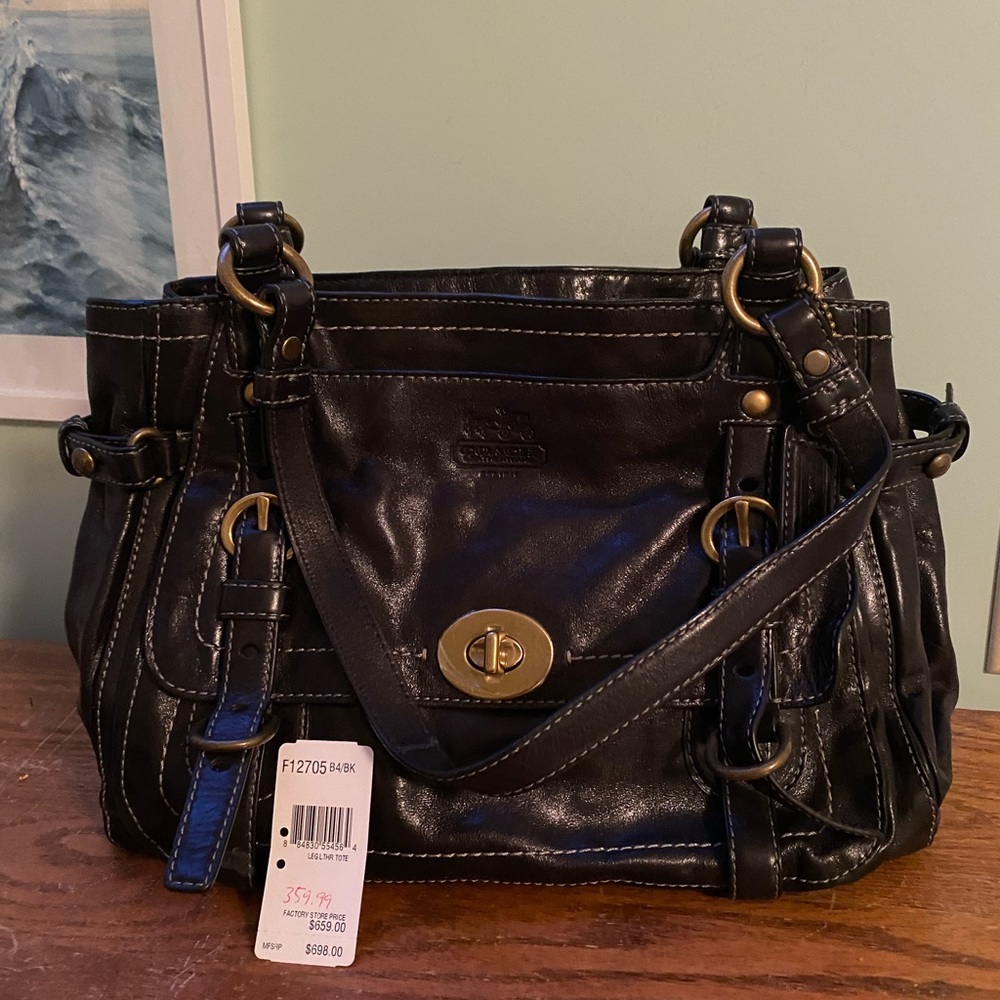 Coach Legacy Garcia Black Leather Tote #12705
